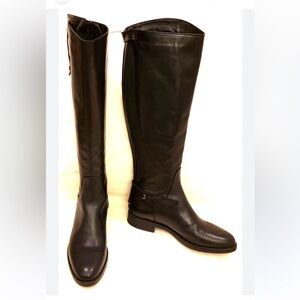 NEW Emanuele Crasco Black Knee-High Leather Boots women size 8 US
